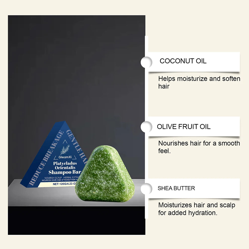 120G Platycladus Orientalis Anti-Hair Loss Shampoo Bar Natural Plant Extracts for Gentle Hair Scalp Care Natural Beauty Regimen