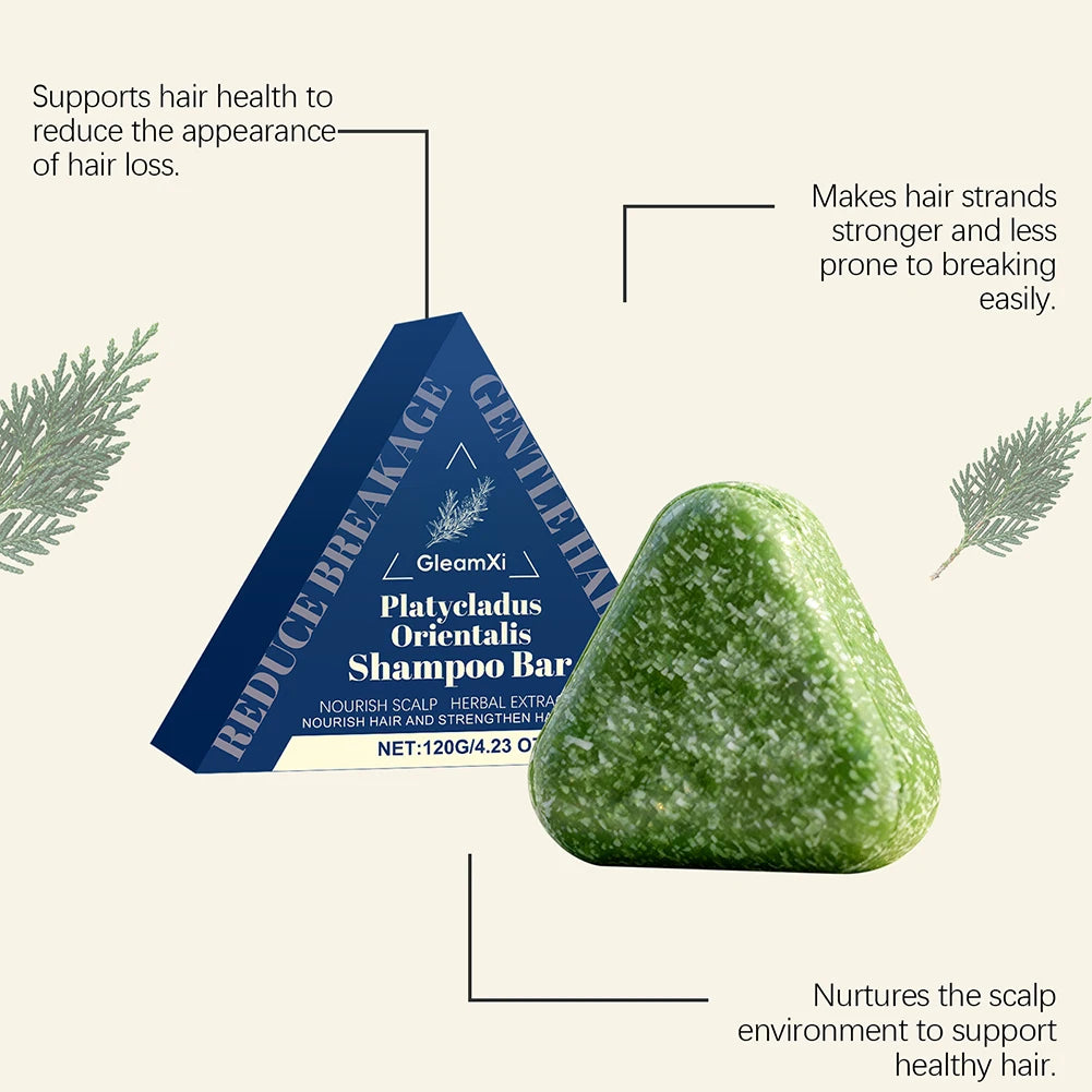 120G Platycladus Orientalis Anti-Hair Loss Shampoo Bar Natural Plant Extracts for Gentle Hair Scalp Care Natural Beauty Regimen