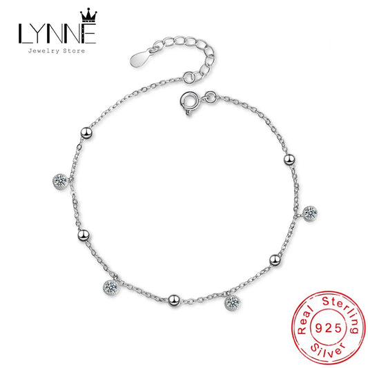 New Fashion Bohemia Shiny round Zircon Pendant Anklets Women Jewelry 925 Sterling Silver Sexy Beach Circle Rhinestone Foot Chain